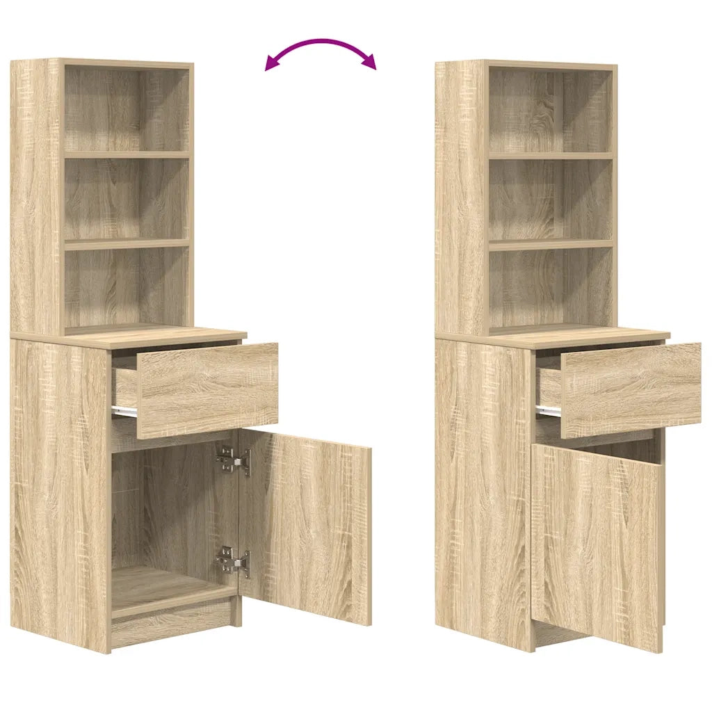 Comodino Rovere Sonoma 39x35x125 cm in Legno Multistrato 861312