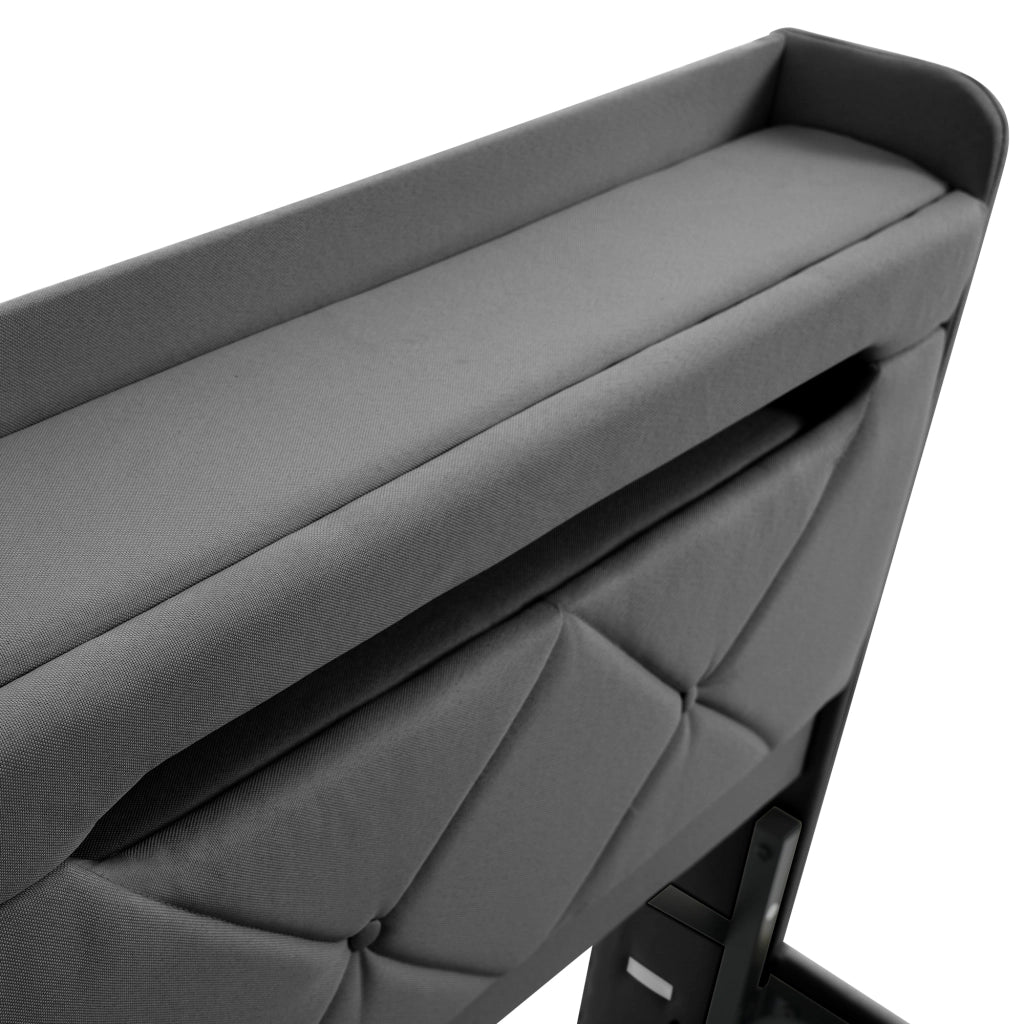 Letti contenitori 180x200 cm con LED e testiera con USB; lino grigio (Senza materasso)