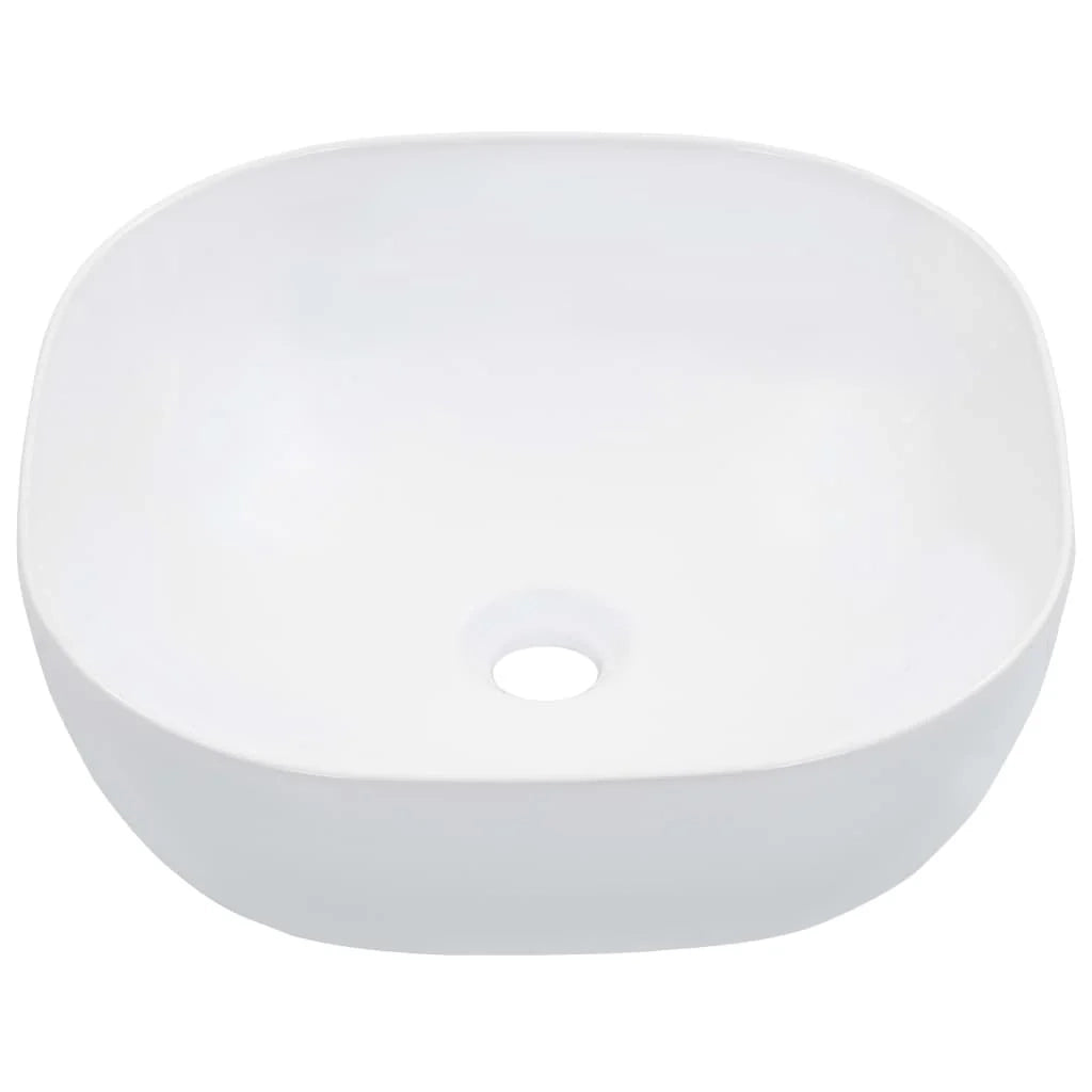 Lavabo da appoggio per l'interno del bagno bagno di servizio cabina WC 42,5 x 42,5 cm ceramica bianca 02_0002626