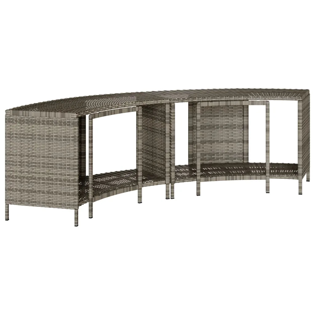 Scaffali Portaoggetti Vasca Idromassaggio 2 pz Polyrattan Grigio CFW9588356