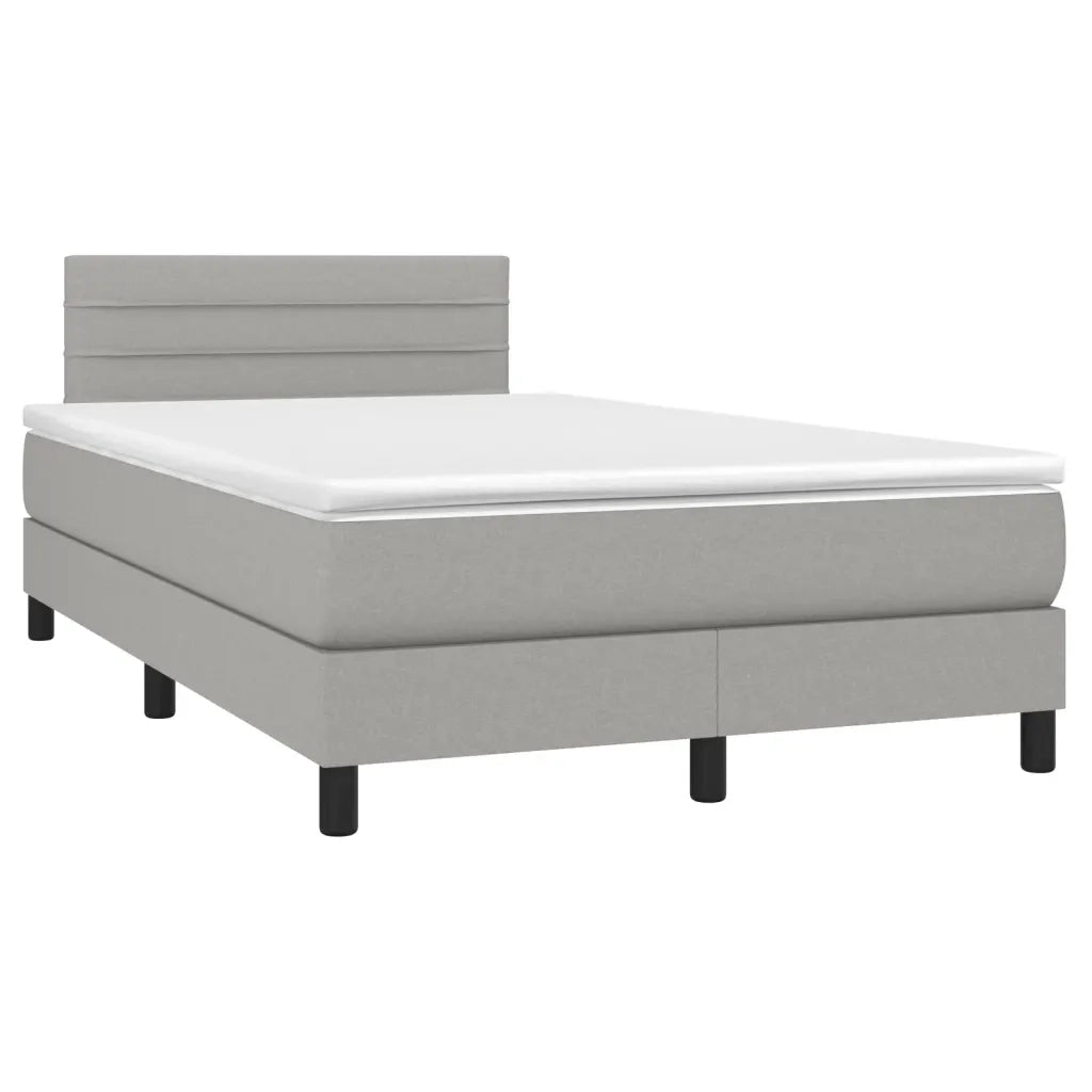 Letto a Molle Materasso e LED Grigio Chiaro 120x200 cm Tessuto cod mxl 62795