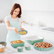 Torta di quiche 28 cm - Forma ceramica per torta | forma per fruitcake | forma per torta, resistente alle abrasioni, facile da pulire (verde menta)