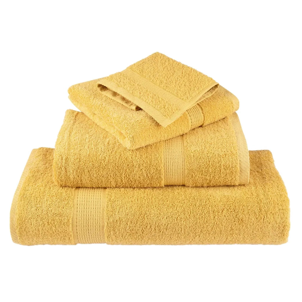 Asciugamani da doccia premium SOLUND 4 pezzi Oro 70x140 cm 600 g/m² 137285