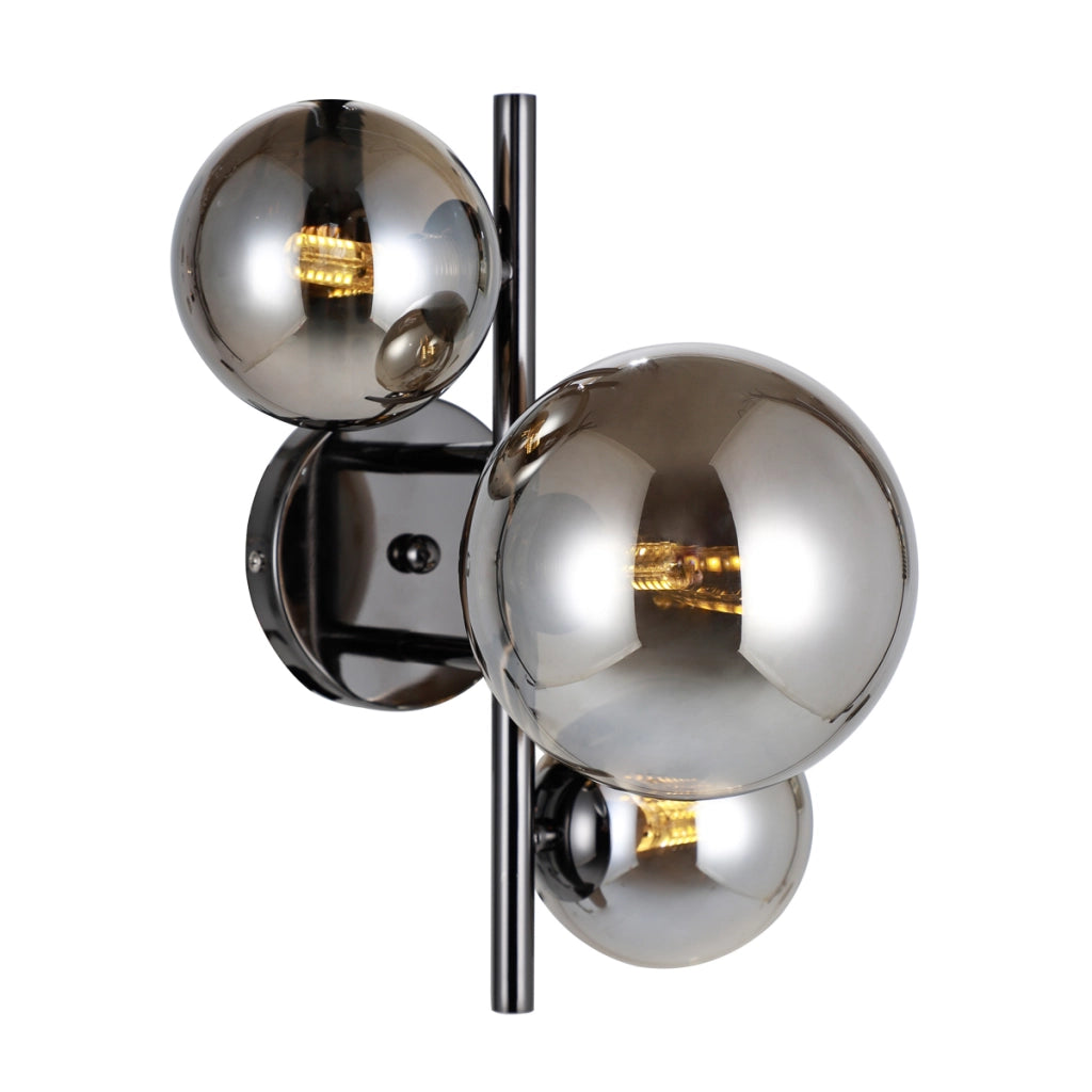 Applique CANELLO Italux nero/cromo 3xG9 sfere vetro moderna