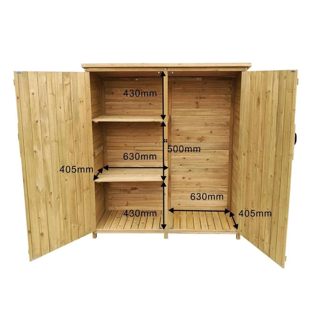 Casetta da giardino con doppie porte 135 x 50 x 162 cm tetto catramato attrezzi 16_0002838