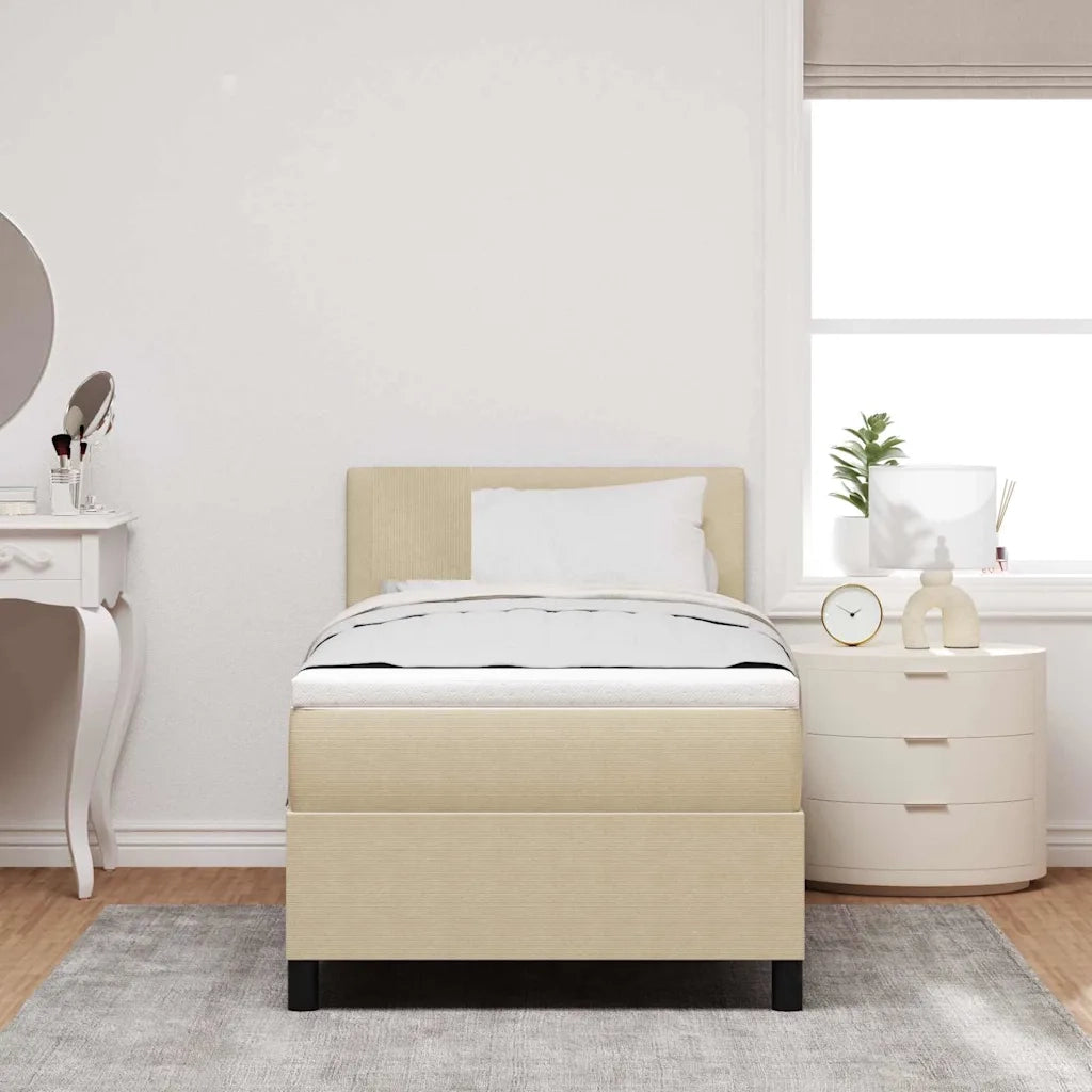Letto a molle con testiera Grigio chiaro e bianco 80 x 200 cm 3337490