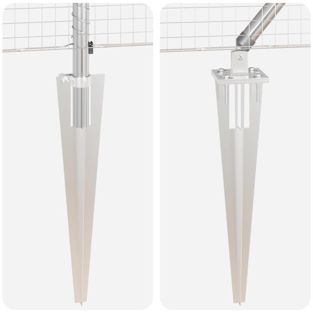 Set di pali da recinzione Set di 2 Acciaio zincato 25 x 0,5 m