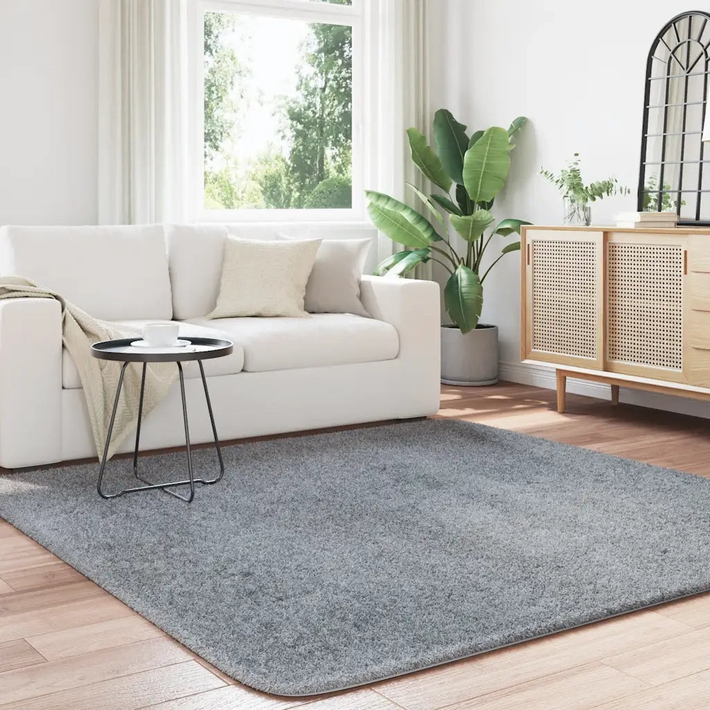 Tappeto Shaggy a Pelo Lungo NAVARRA Grigio Chiaro 200x200 cm 4102882