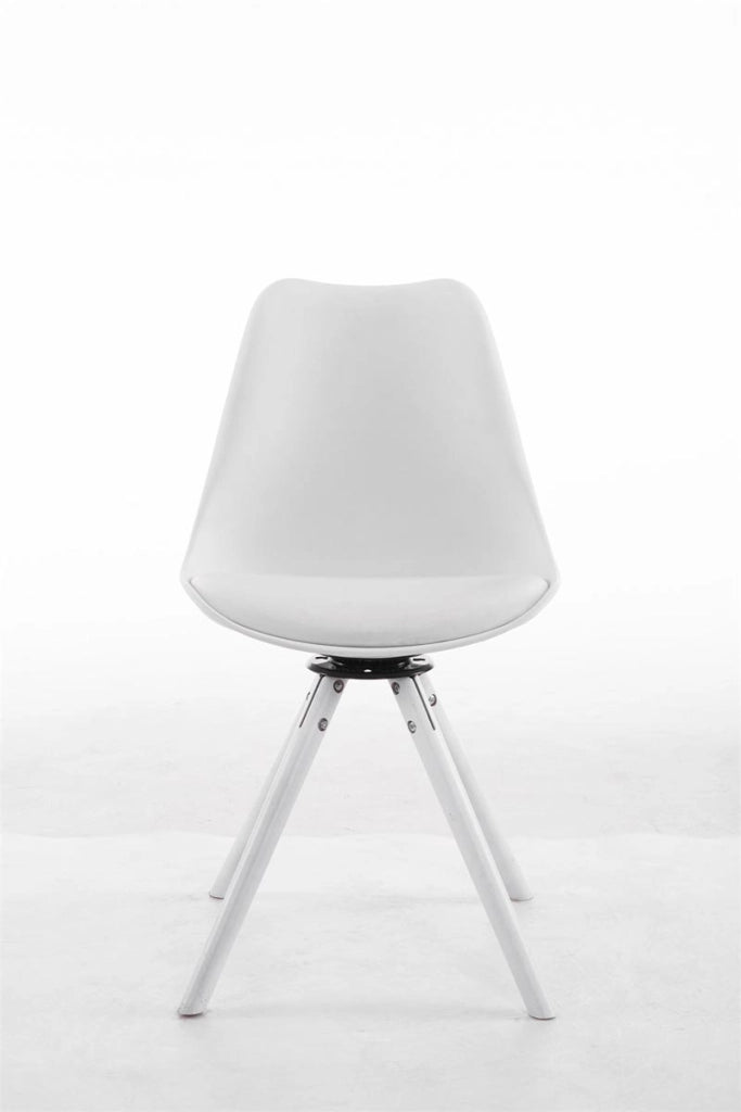 Sedia design Troyes Girevole Similpelle Rotondo bianco,bianco