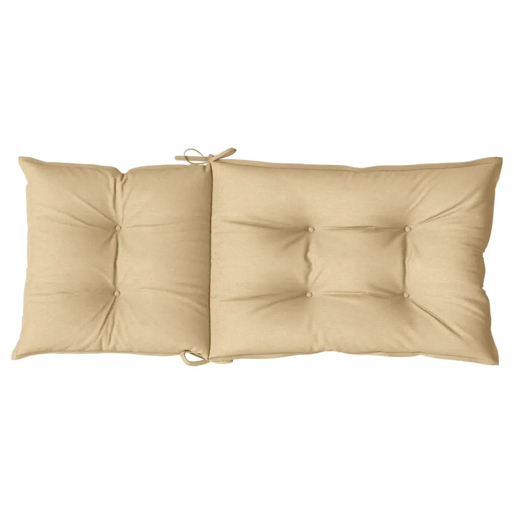 Cuscini Sedia Schiena Alta 4 Beige MÃ©lange 120x50x7 Tessuto