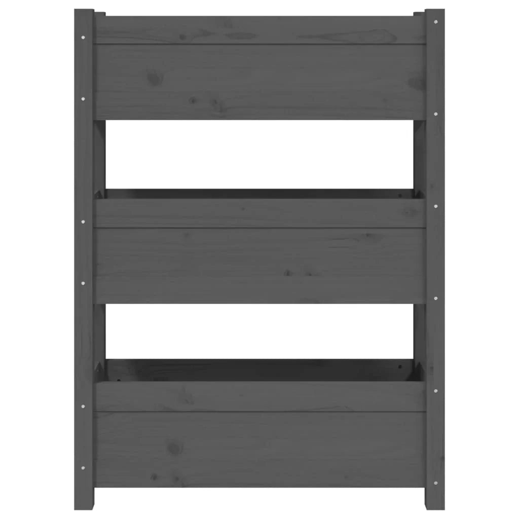 Fioriera rialzata per piante e fiori terrazza giardino 77 x 25 x 104,5 cm legno massello di pino grigio 02_0037846