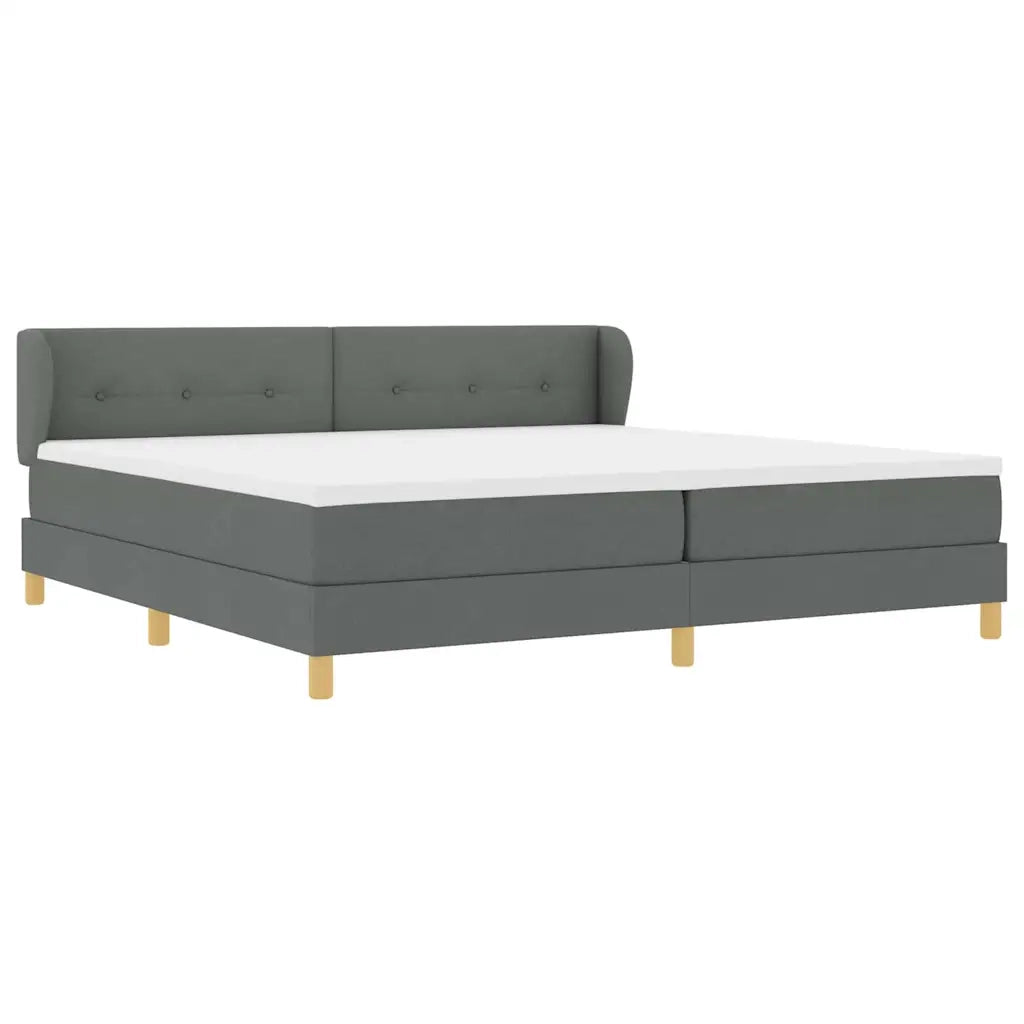 Letto a molle con materasso Grigio scuro 200 x 200 cm Tessuto 3340235