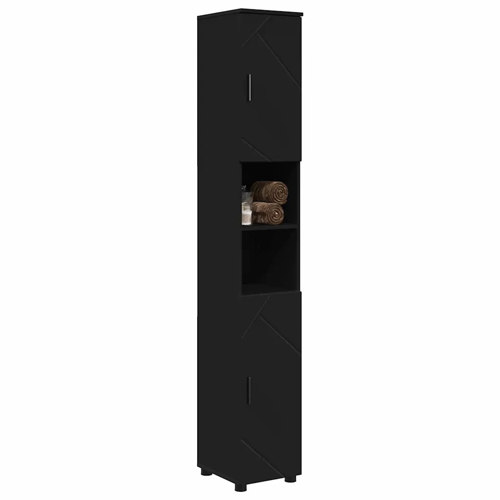 Mobile da Bagno con archiviazione Nero 30 x 35 x 192 cm 883335