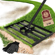Nivellatore per prato per uso pesante - Manico regolabile 210 cm - Attrezzo in acciaio di alta qualità - Livellamento del terreno - Topdressing - Superficie perfettamente piana - Lame per prato