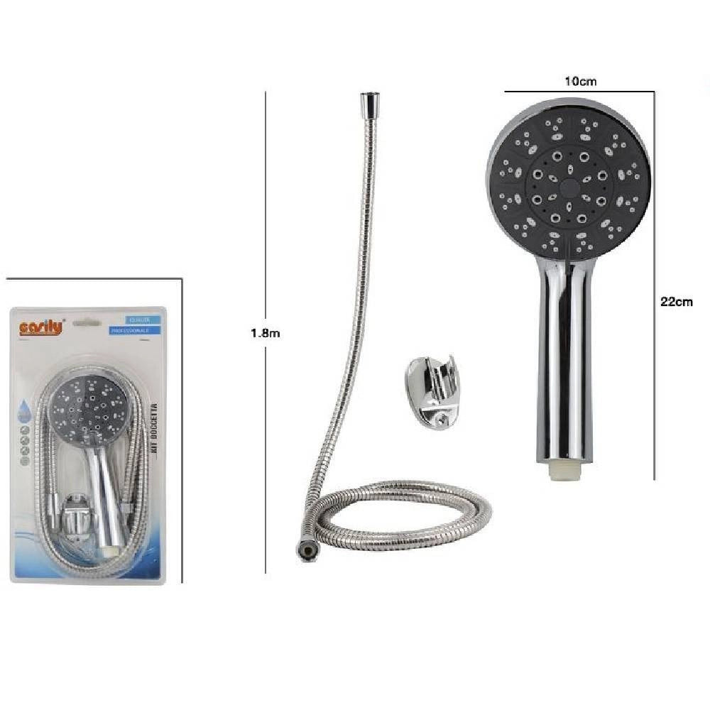 Trade Shop - Kit Bagno Doccetta Doccino Soffione Doccia Con Laccio 1,8 Metri Staffa 69065 -