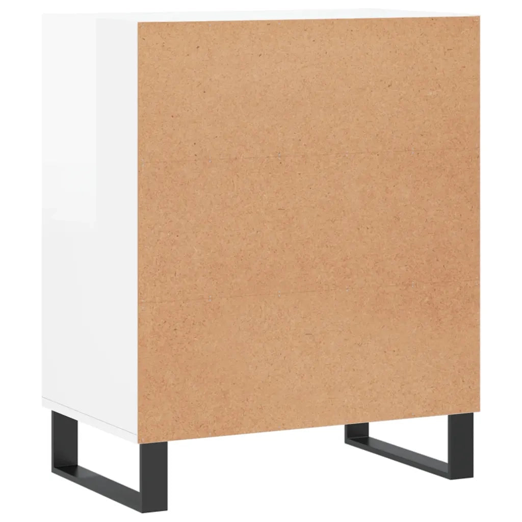 Credenza-Buffet-Armadio da cucina Bianco Lucido 57x35x70 cm in Legno Multistrato 404215