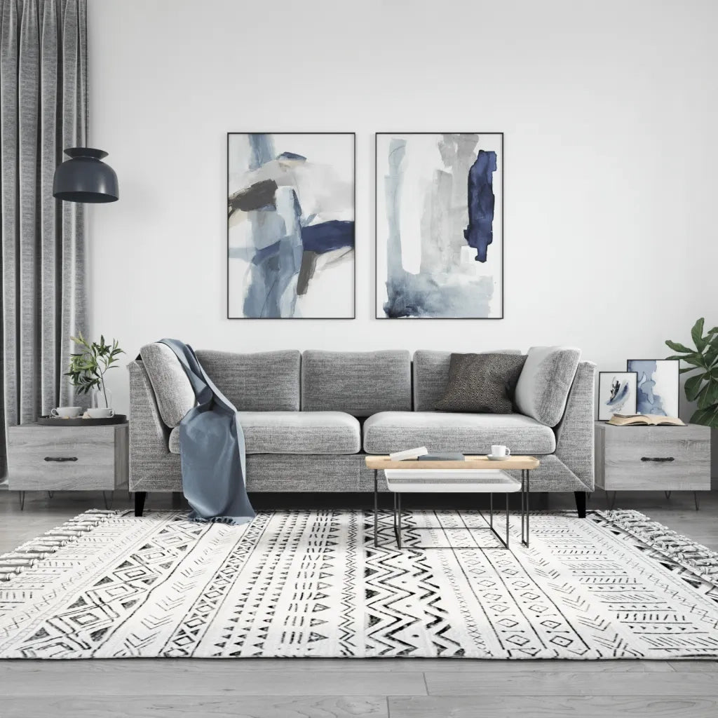 2 pz Tavolini salotto | Tavolino da caff¨¨ | Tavolino da Soggiorno Grigio Sonoma 50x50x40cm Legno Multistrato