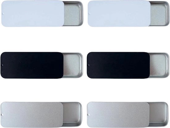 Bacchette Metalliche con Coperchio Scorrevole - Piccole per la Conservazione - 6 Pezzi - Grigio - Metallo - Mini