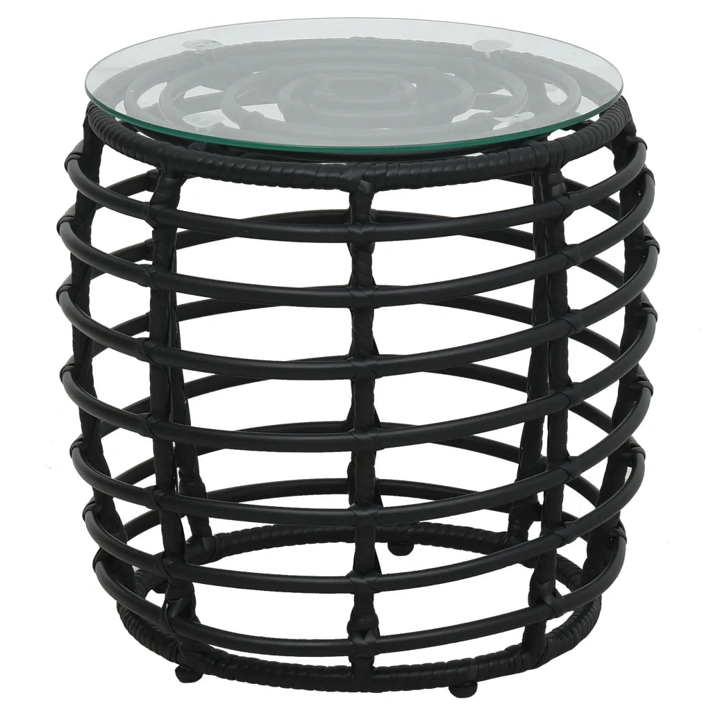 Set da Bistrot 3 pz | Set Salotto da Giardino in Polyrattan Nero