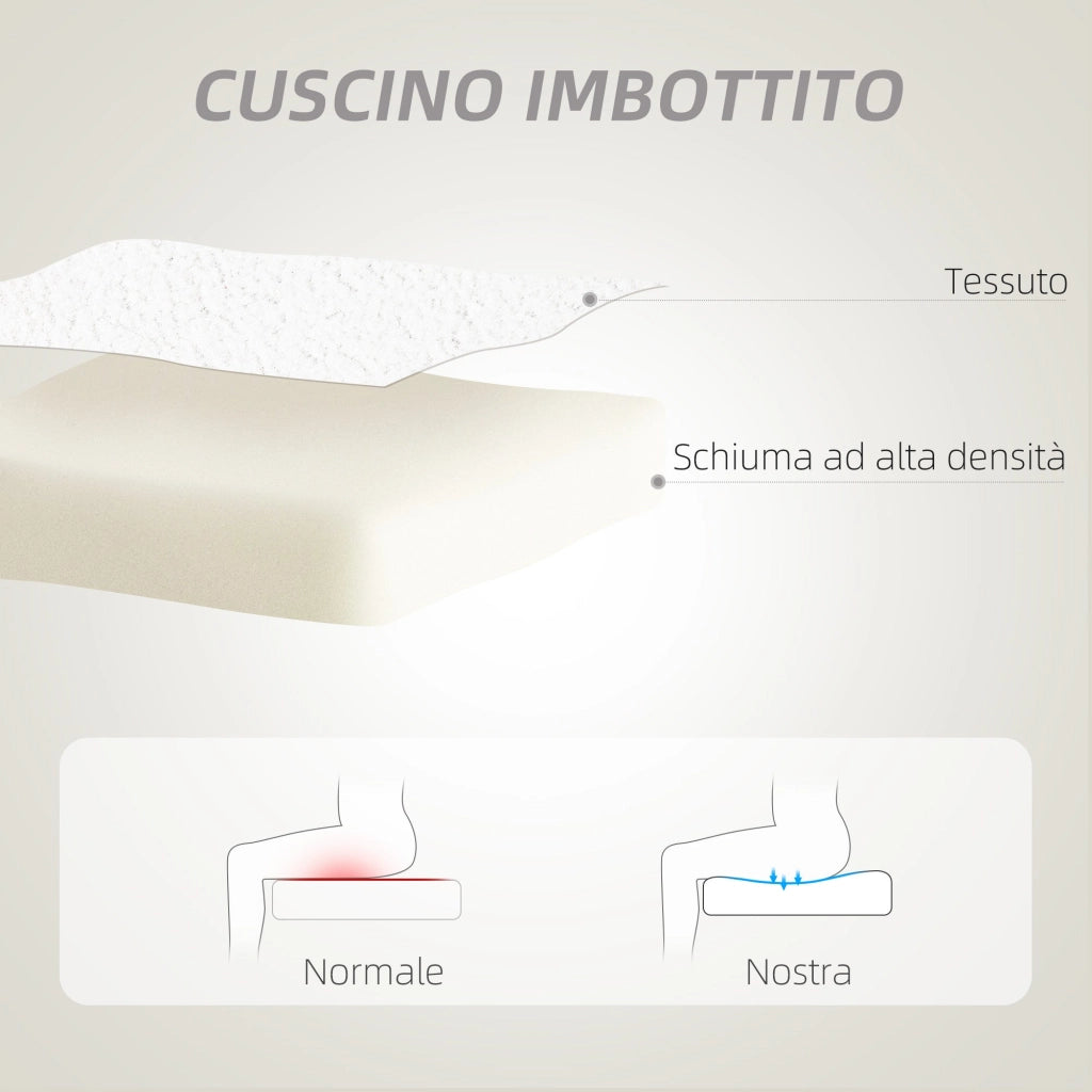 Sedia da Ufficio 45x56x78-88 cm con Schienale a Cuore in Velluto Teddy e Plastica Bianco