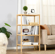 Scaffale in bambù naturale a 4 ripiani 62 x 33 x 112 cm