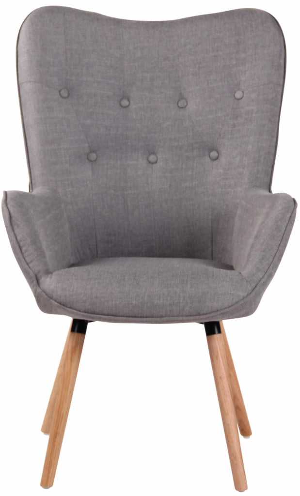 Poltrona lounge Ashford in tessuto grigio,natura