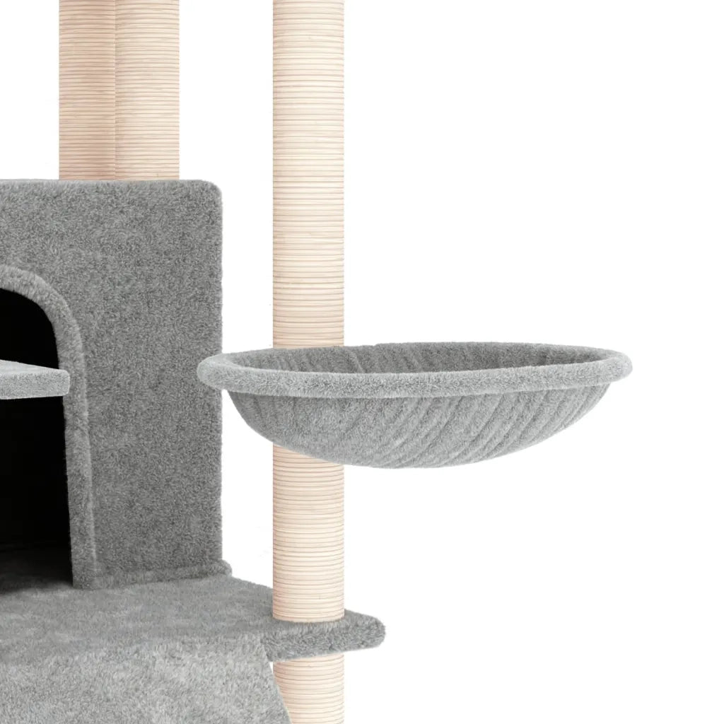 Albero per Gatti con Tiragraffi in Sisal Grigio Chiaro 154 cm cod mxl 24178
