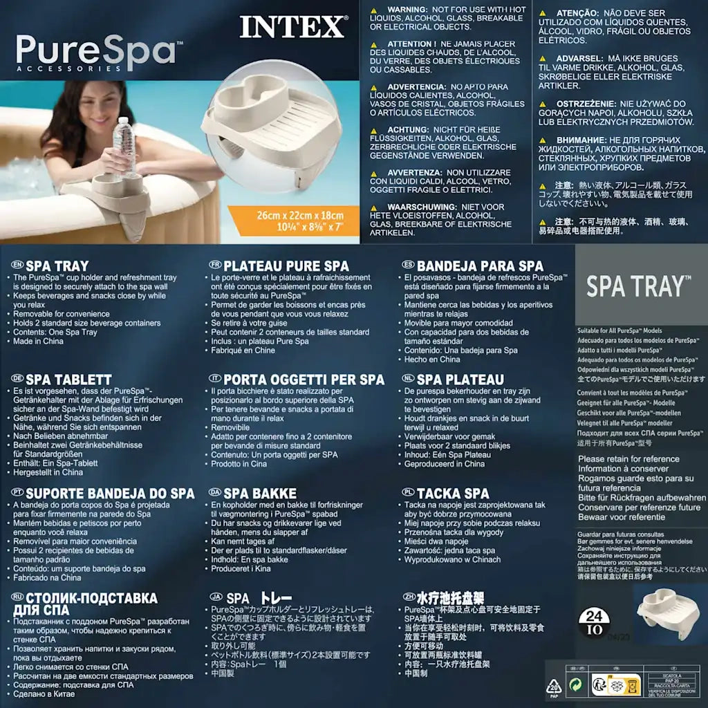 INTEX Portabicchieri Rimovibile per Vasca Idromassaggio 92554