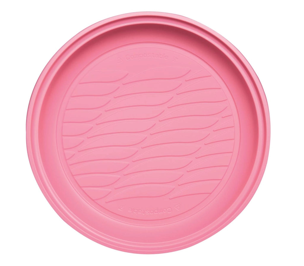MAURY'S PIATTI PIANI BIOPLASTIC DIAMETRO 21,5 CM 20 PEZZI IN COLORAZIONE ROSA
