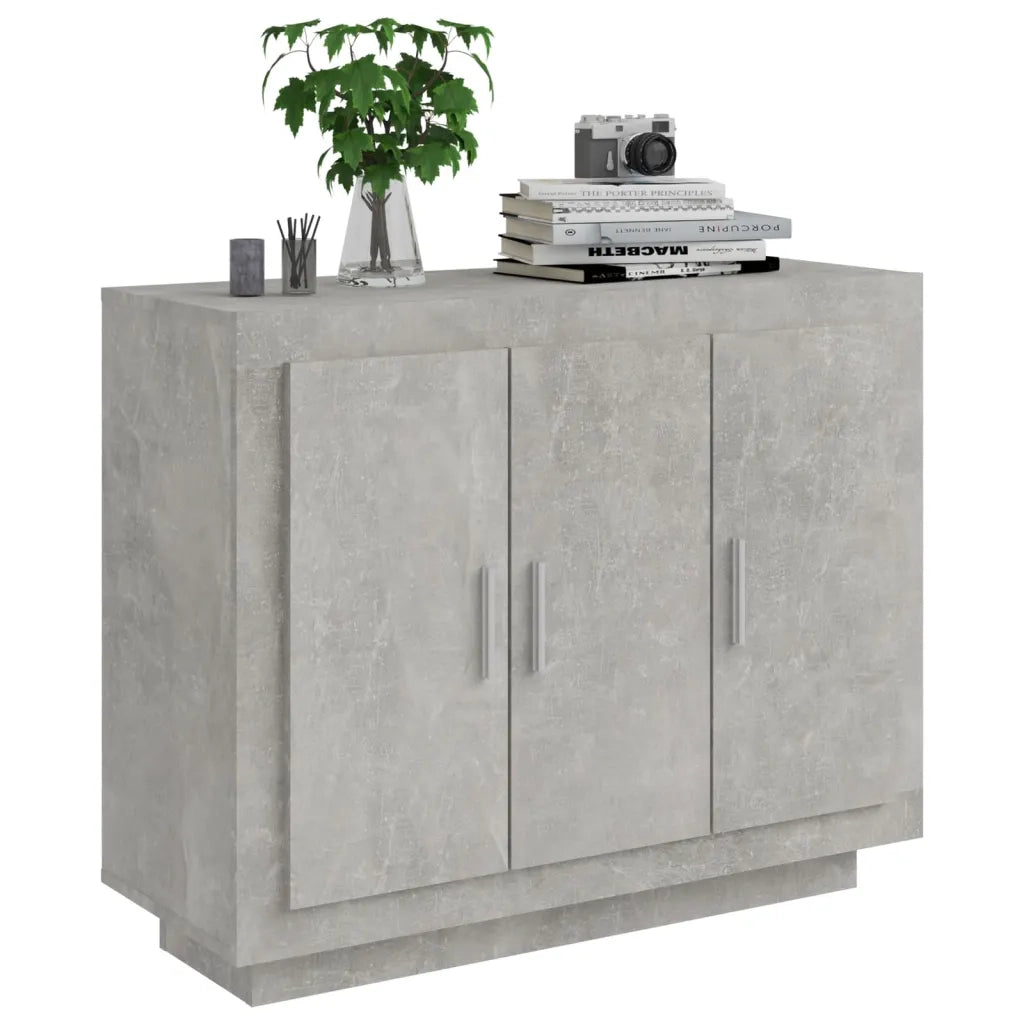 Credenza Grigio Cemento 92x35x75 cm in Legno Multistrato cod mxl 72043