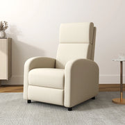 Poltrona relax reclinabile con poggiapiedi, tessuto effetto lino, crema, 120 kg
