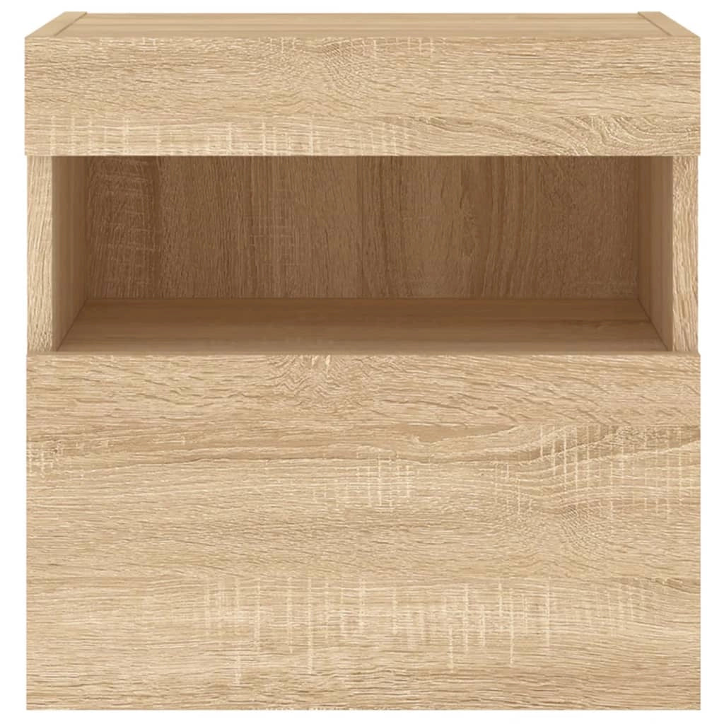 Mobile TV multimediale da parete mensola TV mobile TV sala da pranzo soggiorno camera da letto luci LED 2 pezzi rovere Sonoma 40 x 30 x 40 cm marrone 02_0029173