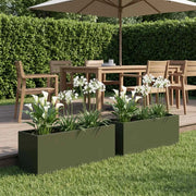 Vaso da giardino 2 pz Verde Oliva 40 x 20 x 20 cm 8005141