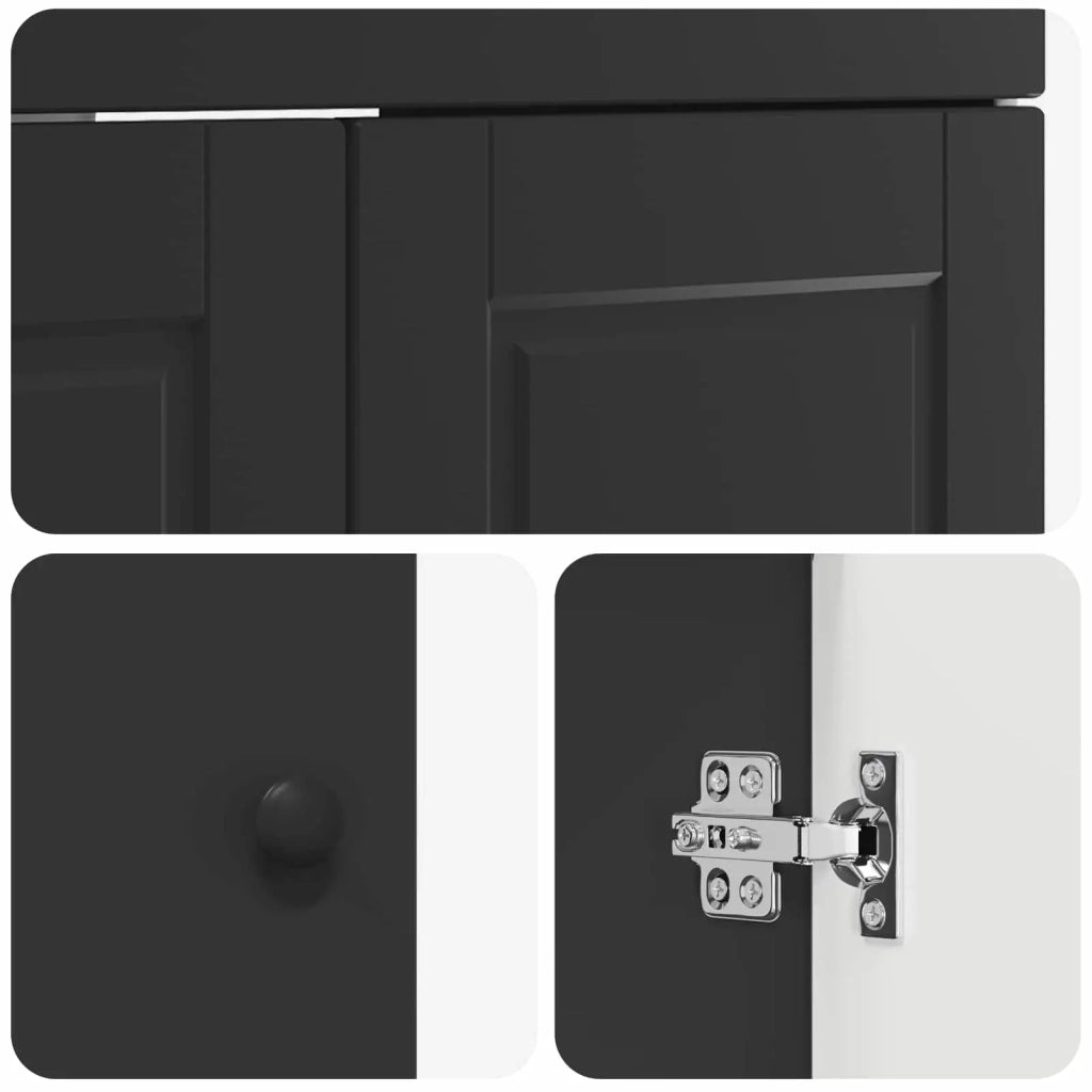 Mobiletto da bagno sotto il lavello Nero 56 x 37,5 x 81 cm 890065