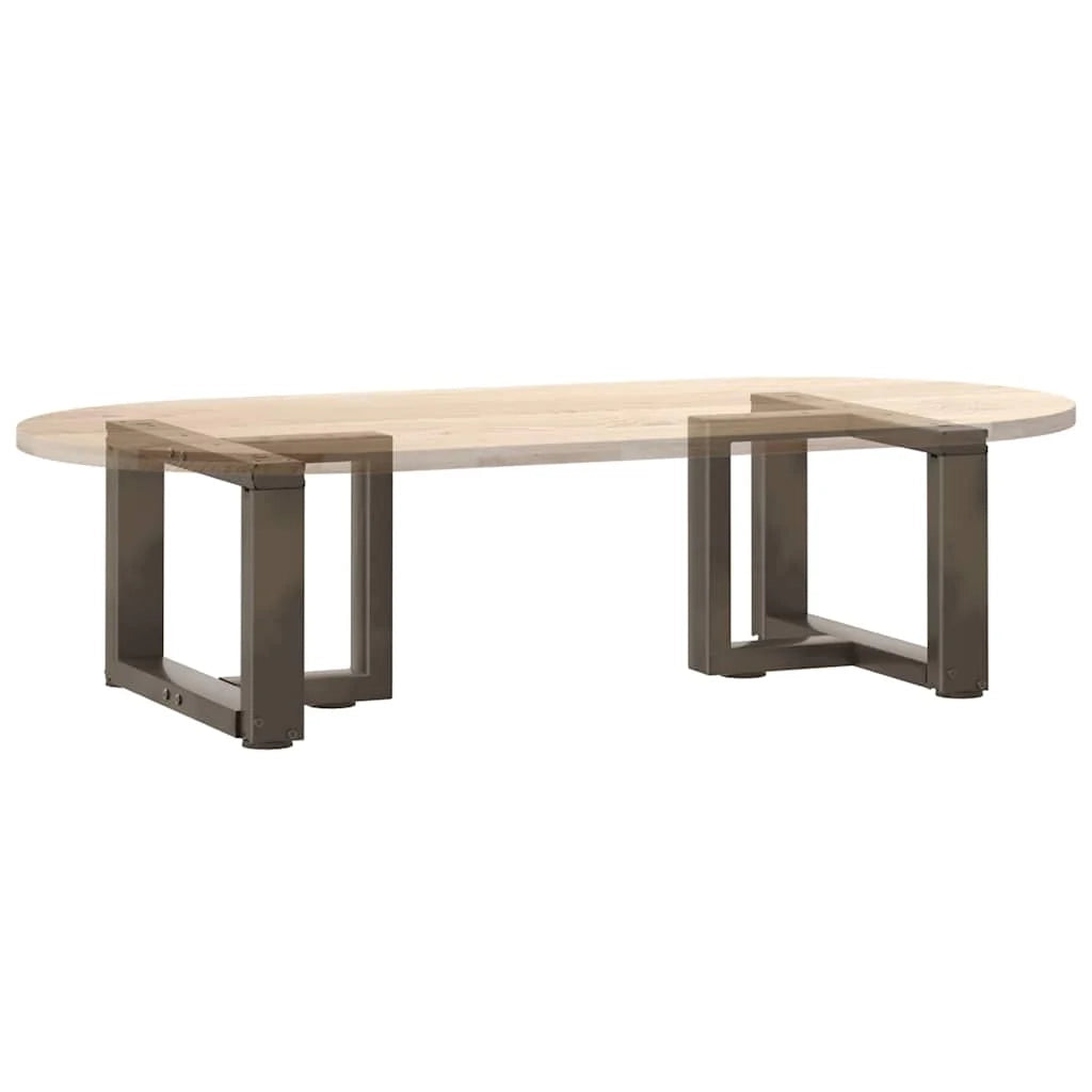 Set di 2 gambe regolabili a forma di T per tavolino da caffè 50 x 25 x 30 cm design moderno acciaio nero 02_0057281