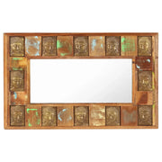Specchio Decorato con Buddha 80x50cm Legno Massello di Recupero 321814