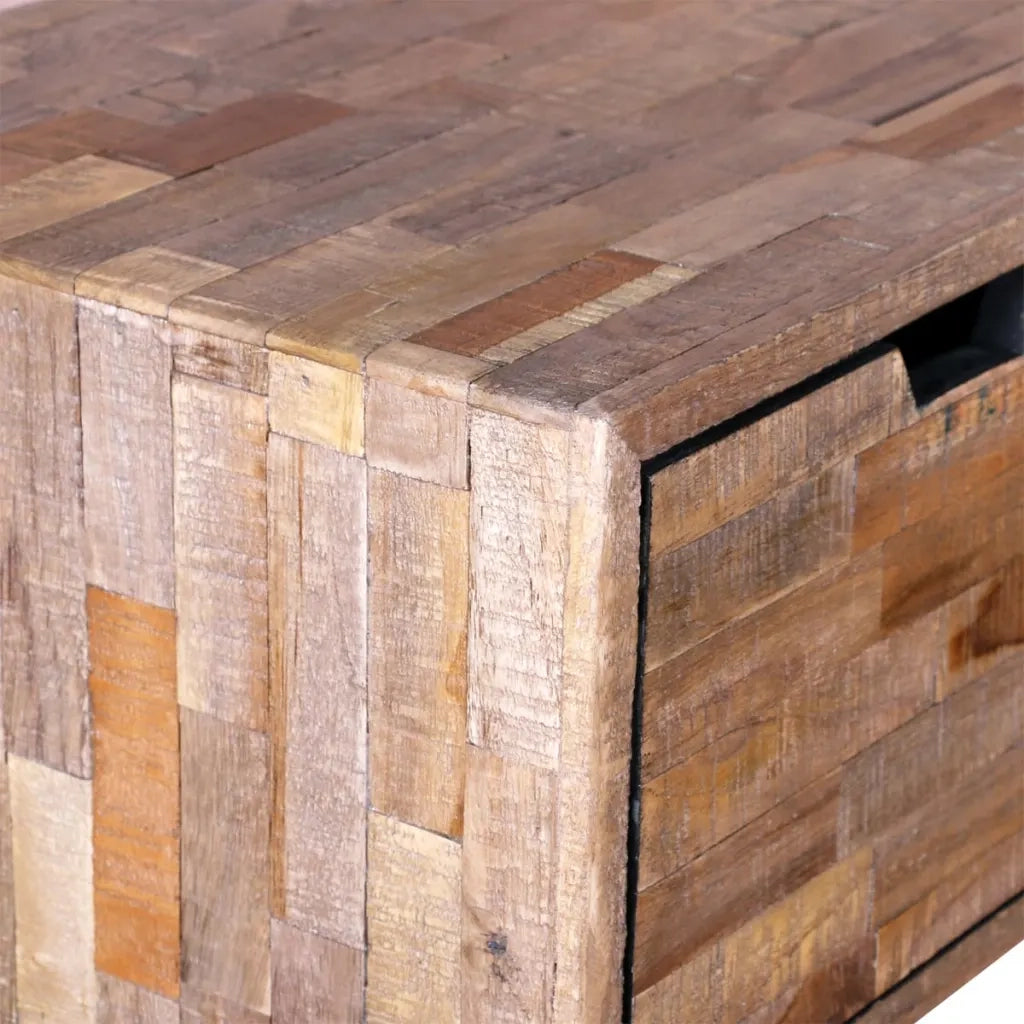 Tavolo Consolle | Tavolo d'Ingresso con 3 Cassetti in Legno di Recupero di Teak