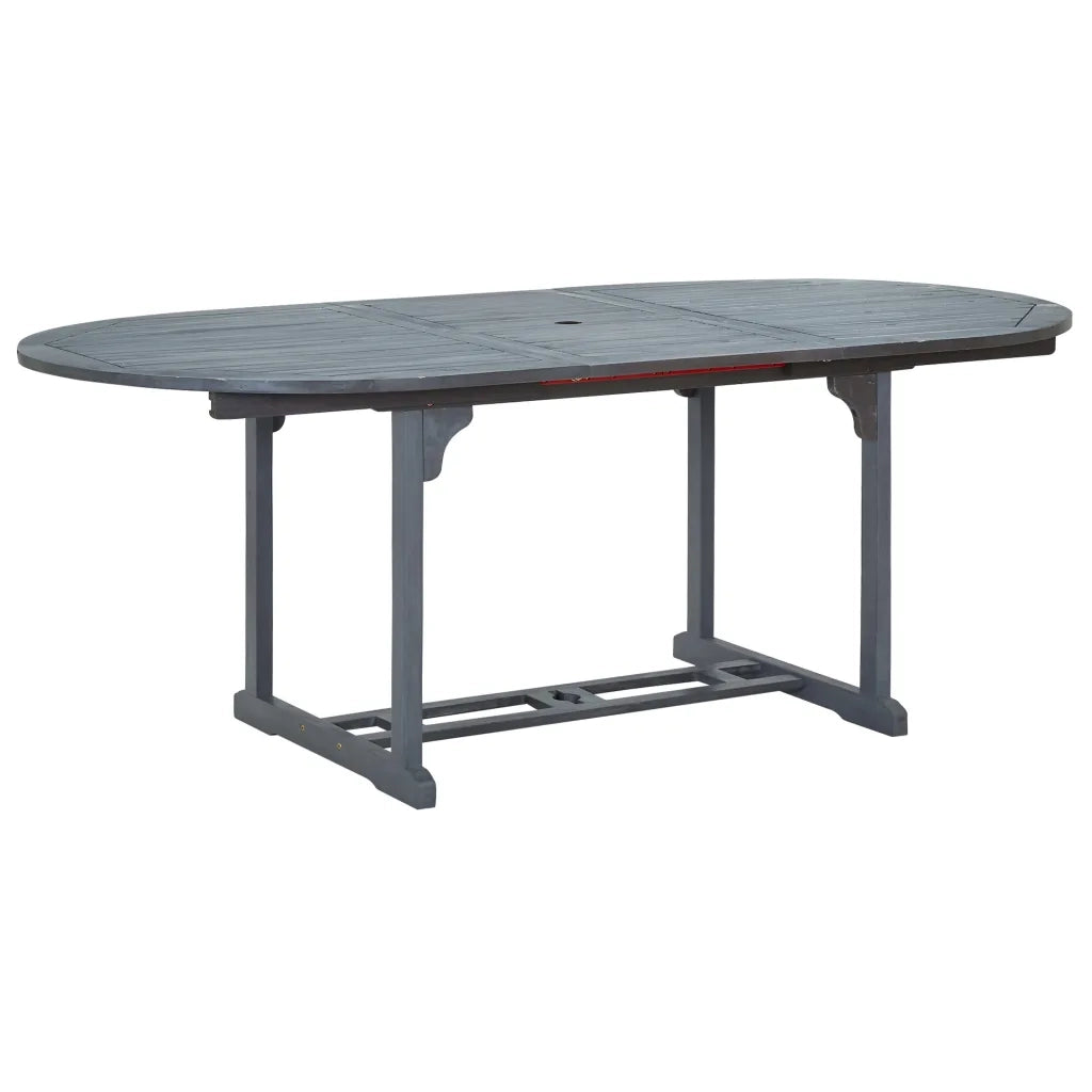 Set da Pranzo da Giardino 7 pz Legno Massello di Acacia Grigio cod mxl 43225