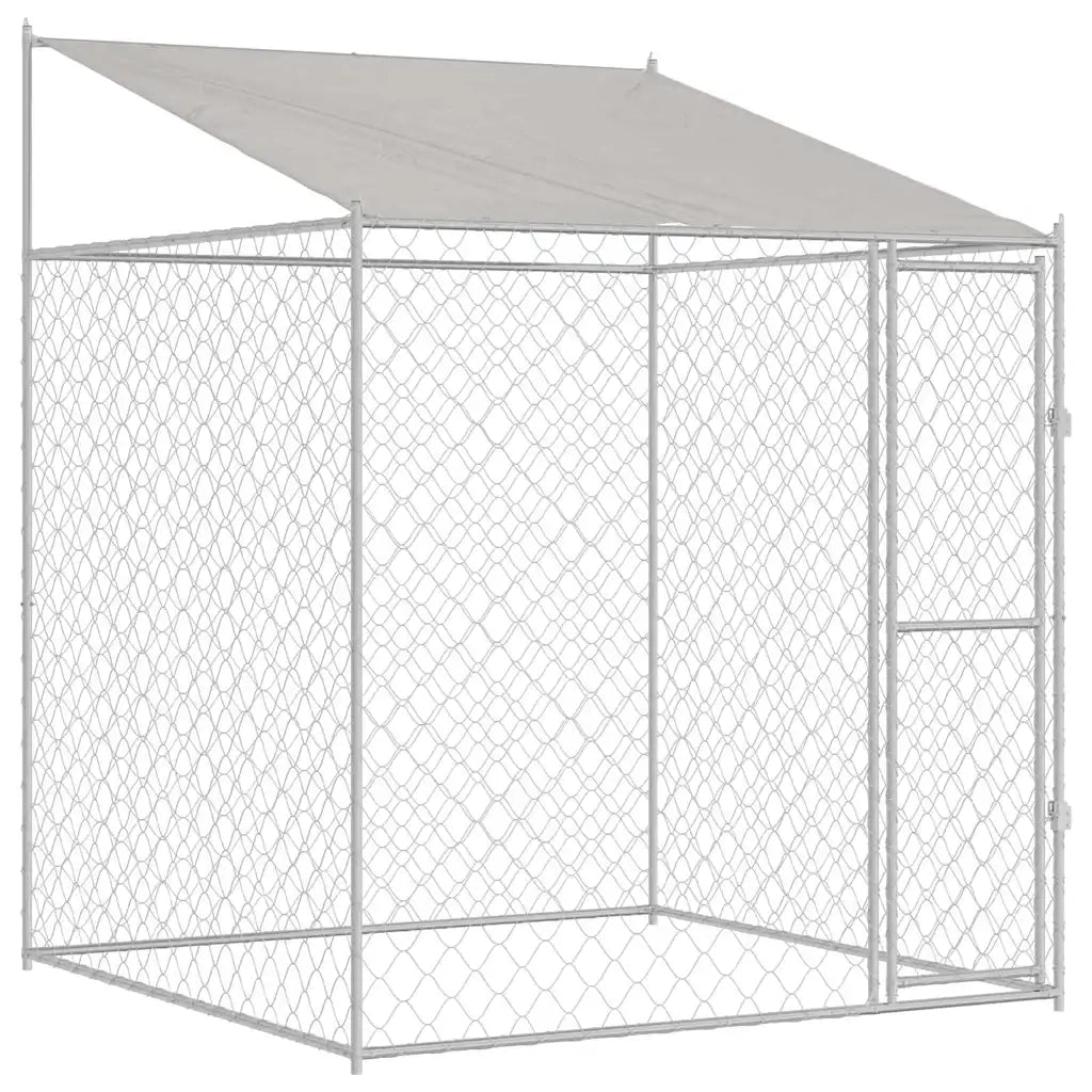 Gabbia per Cani con Tetto Argento 200 x 200 x 258 cm 42009131