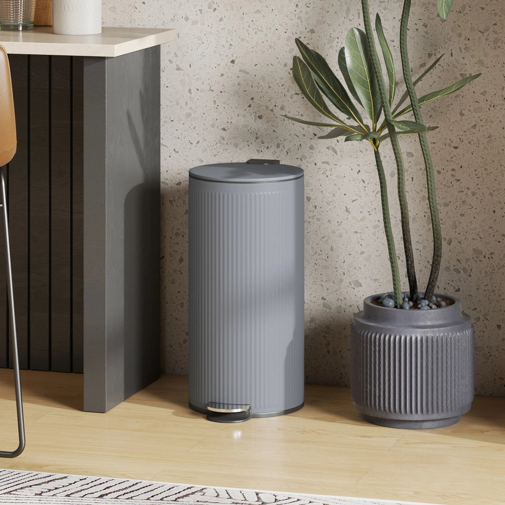 Cestino per Rifiuti 30 Litri con Pedale ¨C zephmum ¨C Grigio