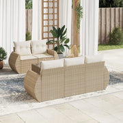 Set Divano da Giardino 6 pz con Cuscini Beige in Polyrattancod mxl 87810