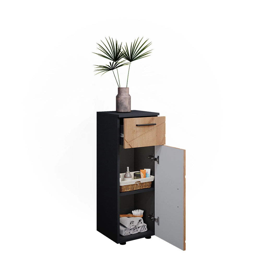 Mobiletto bagno Irma Rovere dorato/Antracite 30 x 81 cm Vicco