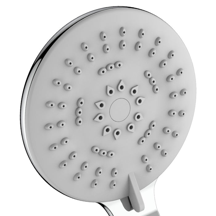 Doccia cromata a 3 getti con puntine autopulenti - serie prisma