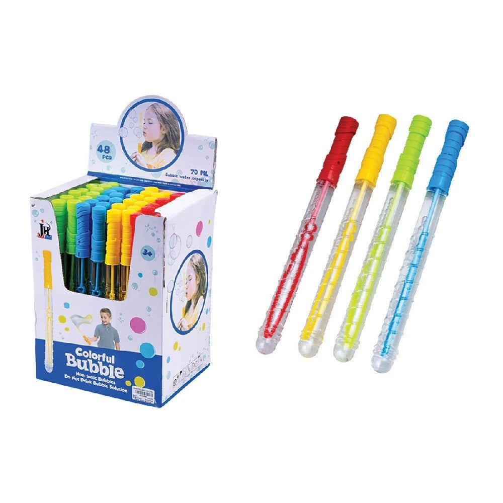 Trade Shop - Set 2 Pz Tubetto Bolle Di Sapone 70ml Bacchetta Spada 4 Colori Assortiti 6560014 -