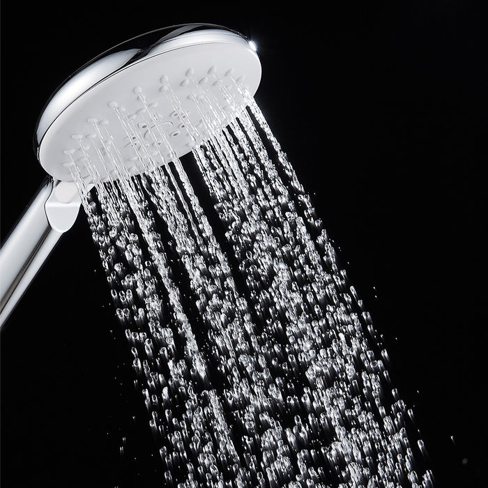 Doccia cromata a 3 getti con puntine autopulenti - serie prisma