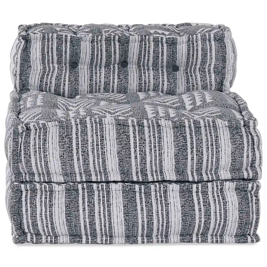 vidaXL Pouffe Rigato Grigio 70 x 70 x 54 cm Tessuto