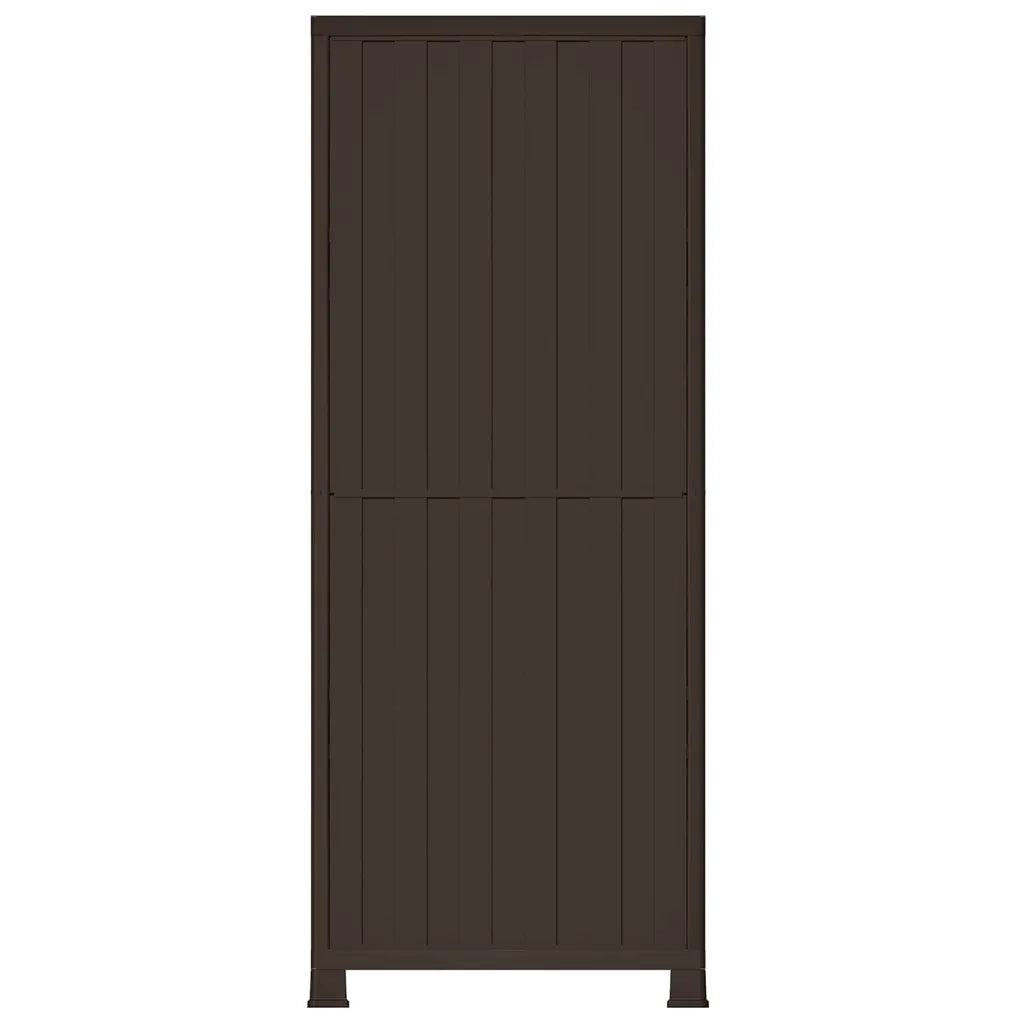 Mobile contenitore compatto 68 x 39 x 171 cm con 2 ante e 6 ripiani di design in plastica grigia 02_0046948