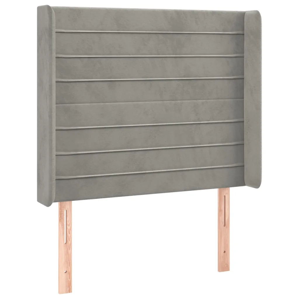 Testiera | Testata a LED Grigio Chiaro 83x16x118/128 cm in Velluto