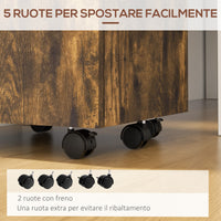 Cassettiera da Ufficio Portadocumenti con Serratura 39x40x65 cm in Legno Marrone