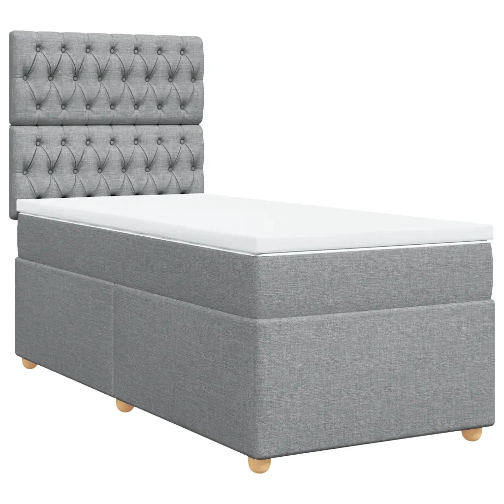 Giroletto a Molle con Materasso Grigio Chiaro100x200 cm Tessuto
